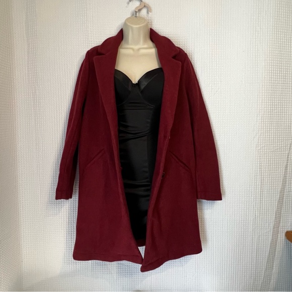 Blashe, maroon long coat, size small - Picture 4 of 7